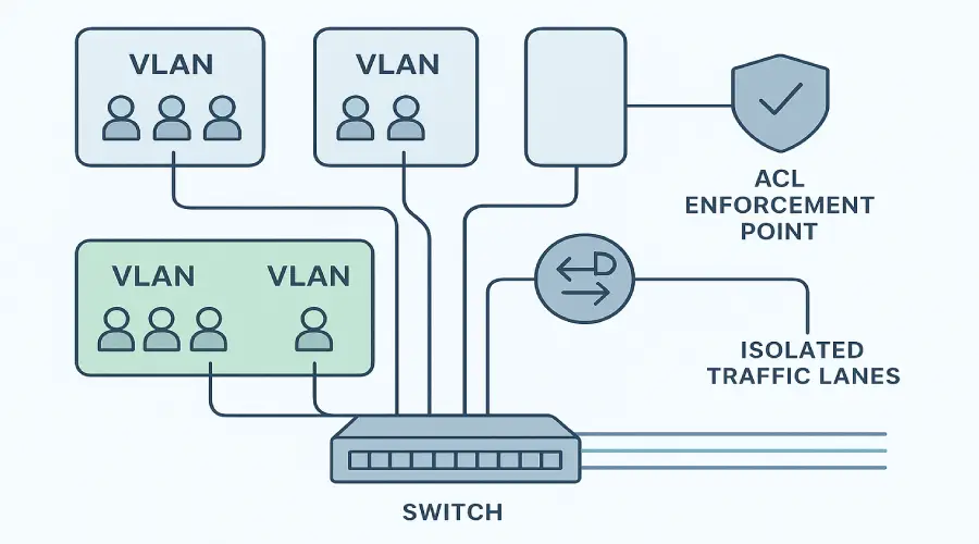 افزایش امنیت شبکه با VLAN و Access Control در سازمان‌ها